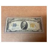 1934A Silver Certificate Blue Seal $10 Bill