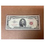 1963 Red Seal Five Dollar Bill