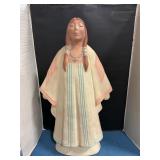 Vintage Glazed Ceramic "Hopi Maiden" Sculpture 24"