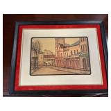 Parisian Street Scene by P. Lambert 19" x 15"