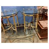 Glass &Brass Oval Coffee and end table