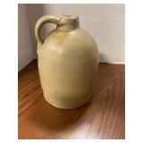 Primitive stoneware jug chipped at spout 10ï¿½ tall