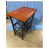 Metal& wood side table W/cord hole20ï¿½x14ï¿½x23ï¿½ tall