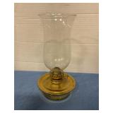 Brass&Glass Oil Lamp 9ï¿½ tall