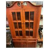 Cherry Corner Cabinet wood shelves,bottom storage
