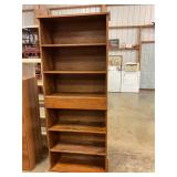 Wooden bookshelf 76ï¿½ T w/ 6 shelves
