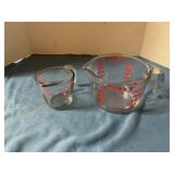 Pyrex 4 cup & anchor 1 cup measuring cups
