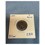 1934 British Silver 3 Pence