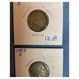 1923 &1927- S Buffalo Nickels