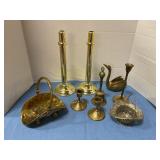 Candleholders, baskets, swan & bell
