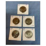 5-BU Kennedy Half Dollars