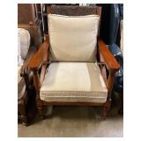 Woven back armchair