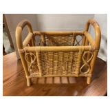 Rattan magazine rack