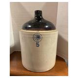 #5 Indian Head Crock Jug