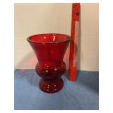 Red Ruby Glass Vase