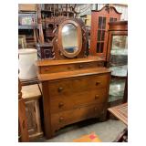 Antique Step Back Dresser w/mirror