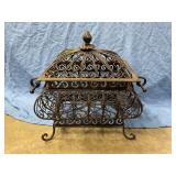 Vintage wrought iron basket centerpiece