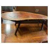Wooden rustic live edge slab coffee table