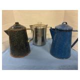 3 Vintage coffee pots
