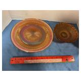 Jeanette Anniversary Marigold glass bowl & plate