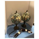 Two stained glass lamps