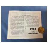 1984-50th Anniversary Solid Bronze Coin