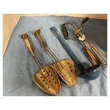 Vintage shoe stretchers & utensils