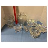 Glass candle holders, bowls & jug