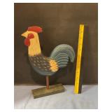 Rooster carved wood & painted