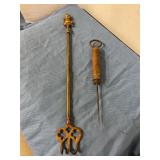 Vintage brass toasting fork/ Coca-Cola ice pick