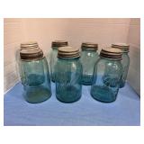 7Blue Ball Mason jars Quart size