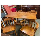 Wood Table with double drop leaves & 4 chairs
