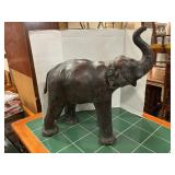 Leather Wrapped Elephant Statue 22ï¿½tall