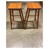 2 Wooden Stools 27ï¿½ tall