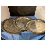 Silver-plated serving trays
