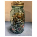 Mason jar of jewelry quart size