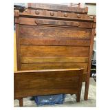 Vintage Eastlake Style wooden full size bed