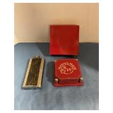 Makers mark leather coasters/flask