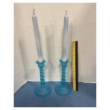 Sky blue candlesticks