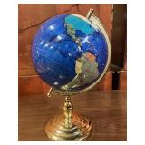 Gemstone Globe World Map w/ brass stand 21ï¿½ T