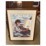 Framed watercolor painting signed/ Connie Glowacki