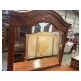 Full/ queen bed frame , dresser with wall mirror