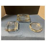 3 Glass ashtrays