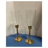 Baldwin brass & glass candle holders
