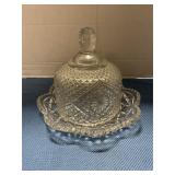 Crystal round butter dish