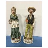 Ceramic Old Lady &Old Man Statues 12ï¿½ tall