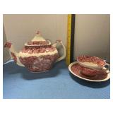 Masonï¿½s Teapot w/ cup & saucer