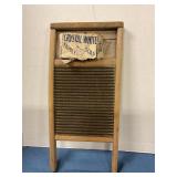 Vintage washboard with soap