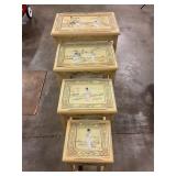Chinoiserie nesting tables ( 1 table damaged)