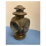 Brass oil lamp Gray & Davis Amesbury Mass.